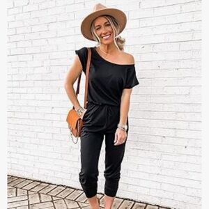 Elegant Black Off-Shoulder Jumpsuit